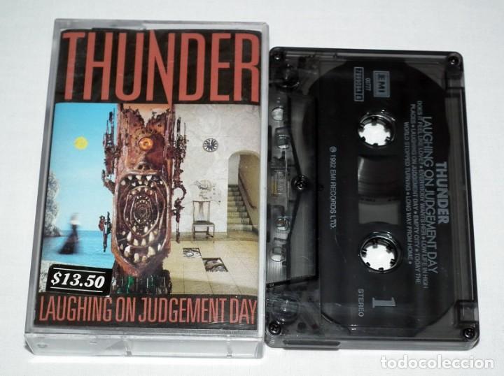 Casetes antiguos: CASSETTE THUNDER - LAUGHING ON THE JUDGEMENT DAY - Foto 1