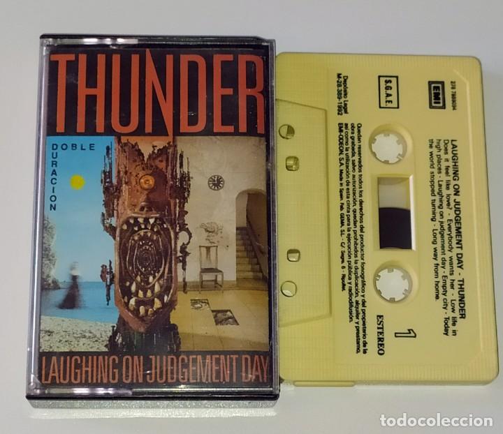 Casetes antiguos: CASSETTE THUNDER - LAUGHING ON THE JUDGEMENT DAY - Foto 1