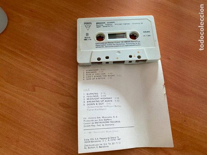 Casetes antiguos: ACCEPT (BREAKER EL PODER DEL HEAVY) CASSETTE 1987 ESPA&Ntilde;A (CAI1) - Foto 2