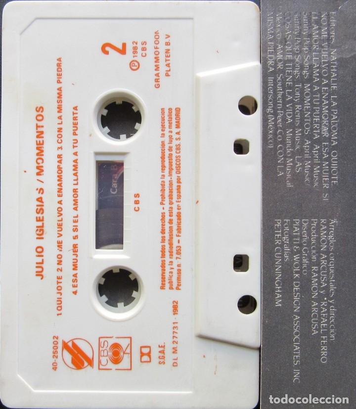 Casetes antiguos: JULIO IGLESIAS - MOMENTOS - Foto 2