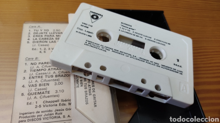 Casetes antiguos: Cassette de Burning &rdquo;Hazme Gritar&rdquo; - Foto 2