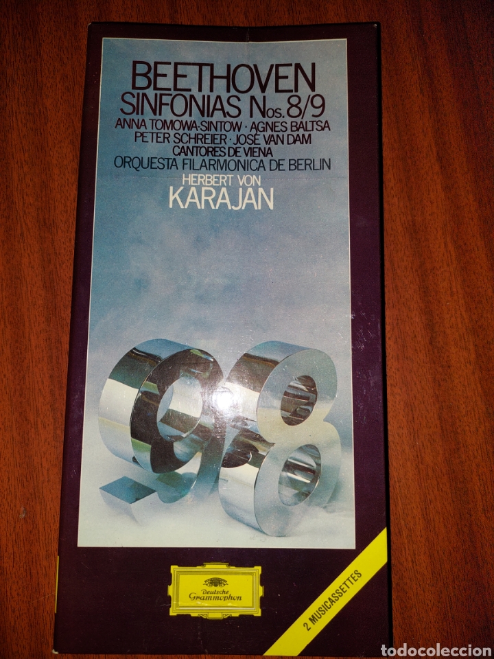 Casetes antiguos: Beethoven Sinfon&iacute;as n 8 y 9 (2 cassetes)