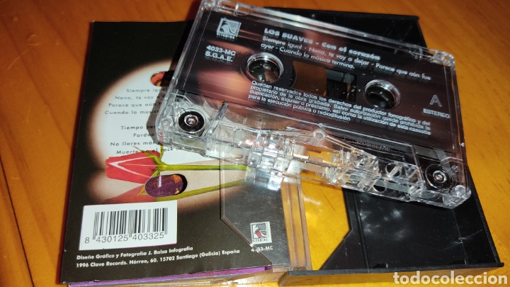 Casetes antiguos: Cassette de Los Suaves &rdquo;Con El Coraz&oacute;n&rdquo; Edicion de 1996 - Foto 3
