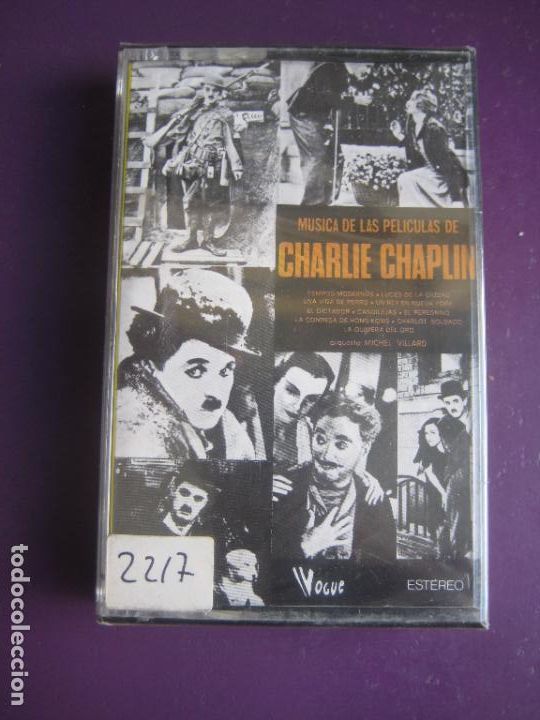 Casetes antiguos: Michel Villard Y Orquesta &lrm;&ndash; M&uacute;sica De Las Pel&iacute;culas De Charlie Chaplin - CASETE MARFER - BSO CINE