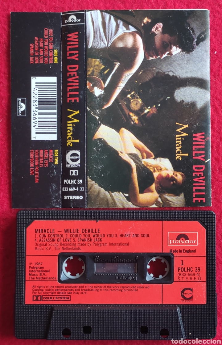 Casetes antiguos: WILLY DEVILLE &lrm;- MIRACLE -CASSETTE 1987 PRIMERA EDICION BRITANICA - Foto 1