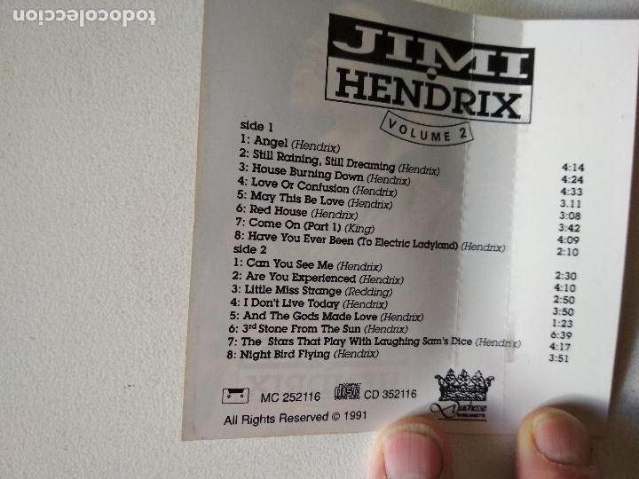 Casetes antiguos: JIMI HENDRIX, VOLUME 2, 1991 - Foto 4