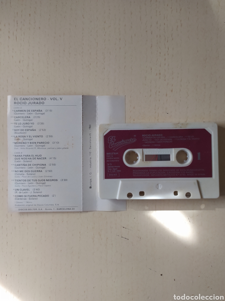 Casetes antiguos: Cassette Roc&iacute;o Jurado - Foto 3