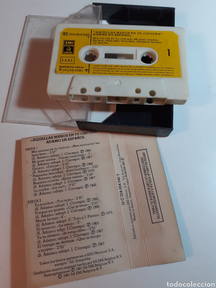 Casetes antiguos: Adamo en espa&ntilde;ol, 24 canciones, 1981 - Foto 4