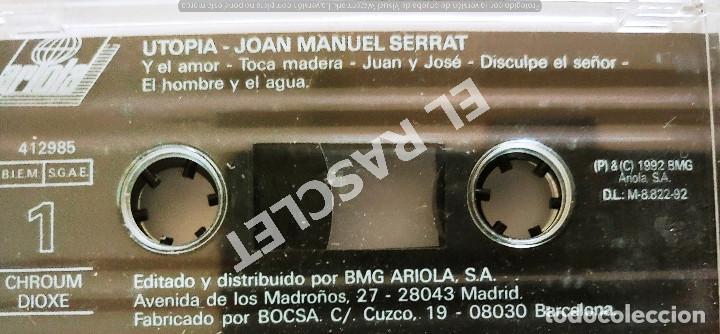 Casetes antiguos: CINTA CASSETTE DE : SERRAT - UTOPIA - Foto 2
