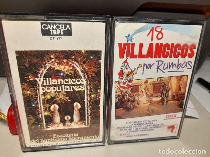 Casetes antiguos: 2 CASETES ORIGINALES DE VILLANCICOS ( VILLANCICOS POPULARES + 18 VILLANCICOS POR RUMBAS )