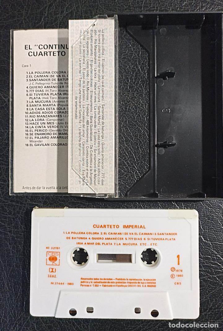 Casetes antiguos: CINTA CASSETTE EL CONTINUADO DEL CUARTETO IMPERIAL - CBS 1980 - Foto 3