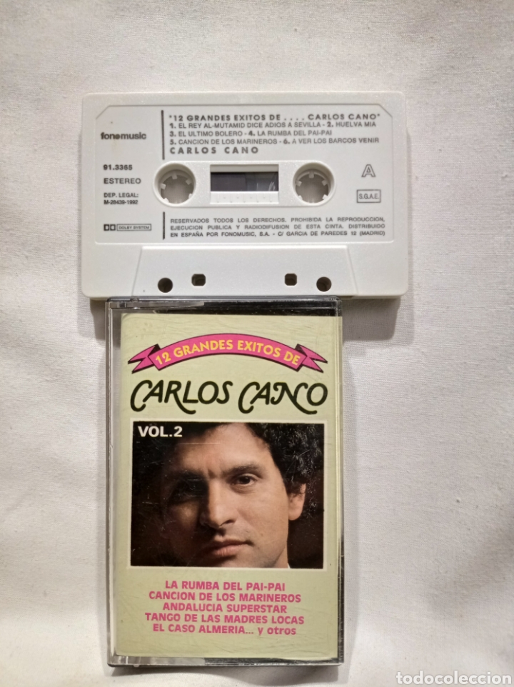 Casetes antiguos: CASSETTE 12 GRANDES &Eacute;XITOS DE CARLOS CANO VOL 2 - Foto 1