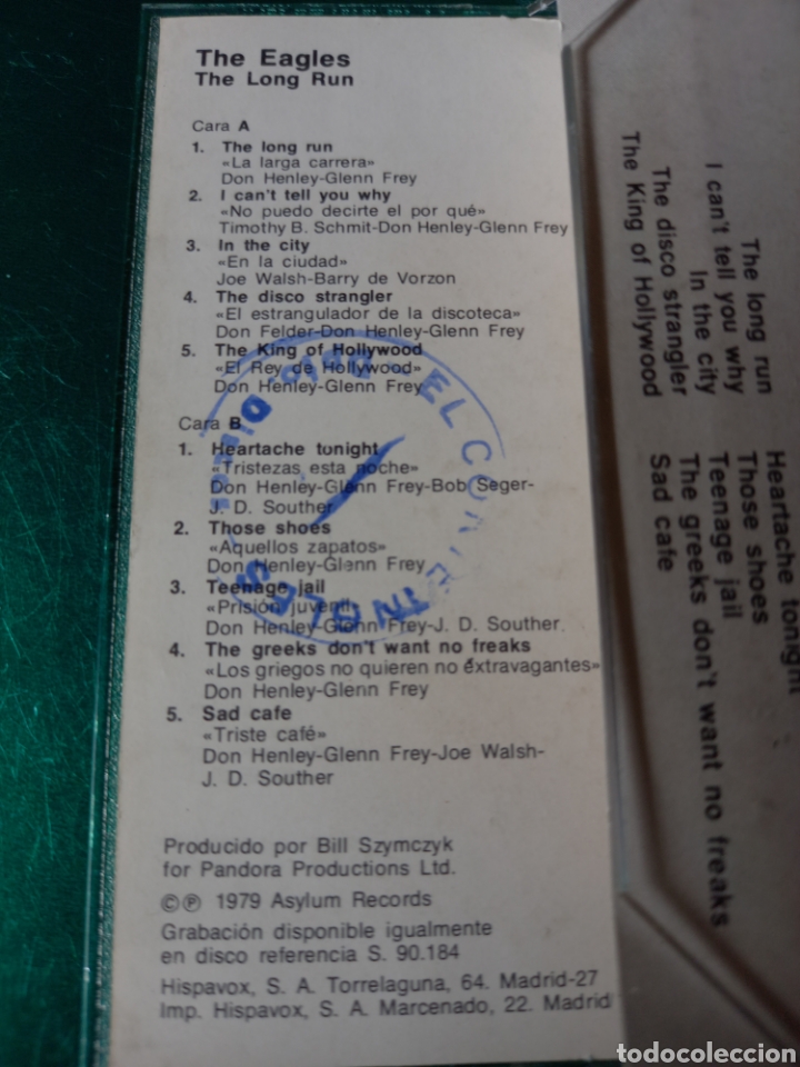 Casetes antiguos: EAGLES LONG RUN HISPAVOX 1979 - Foto 4