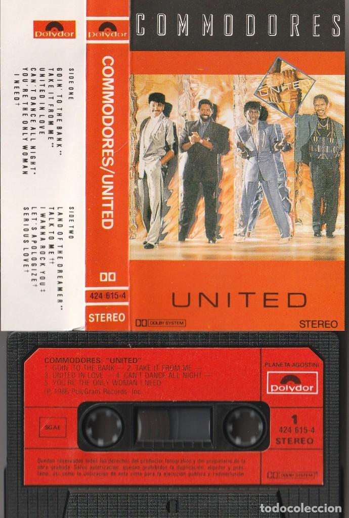 Casetes antiguos: COMMODORES - UNITED (CASSETTE POLYDOR 1990 ESPA&Ntilde;A) - Foto 1
