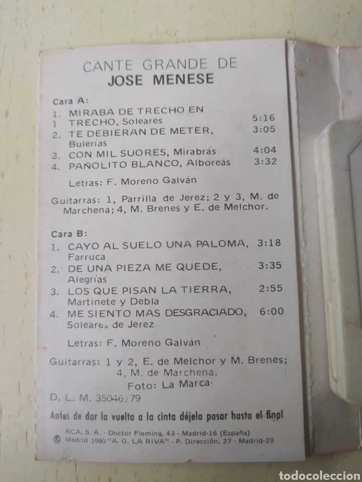 Casetes antiguos: Cassette Jos&eacute; Menese - Foto 2