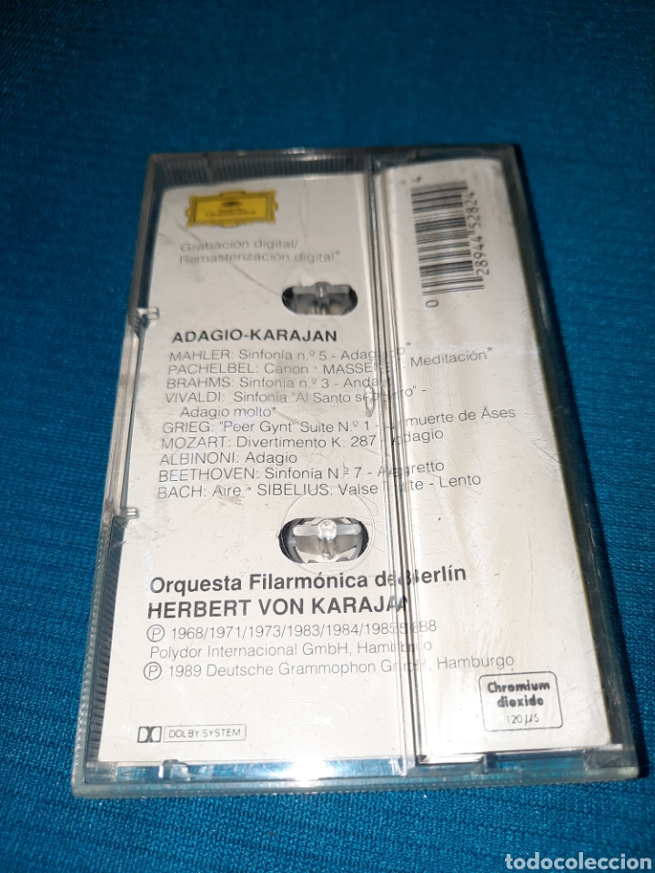 Casetes antiguos: CINTA CASETE. ADAGIO, KARAJAN - Foto 2