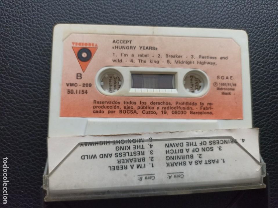 Casetes antiguos: Accept. Hungry Years. 1986. Spain. Cassettte. - Foto 2