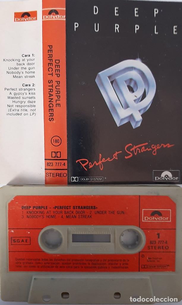 Casetes antiguos: DEEP PURPLE &rdquo;PERFECT STRANGERS&rdquo; CASSETTE - Foto 1