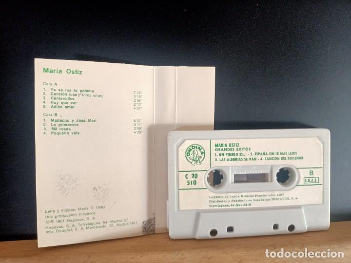 Casetes antiguos: MAR&Iacute;A OSTIZ VERSIONES ORIGINALES 9 TEMAS HISPAVOX 1981 - Foto 3