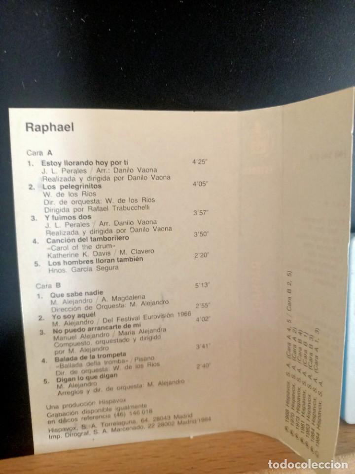 Casetes antiguos: RAPHAEL VOLUMEN 1 Y 2 20 TEMAS HISPAVOX 1984 - Foto 13