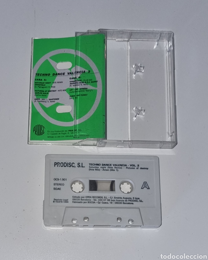 Casetes antiguos: VARIOS / CASSETTE 1994 / TECHNO DANCE VALENCIA VOL.3 - Foto 2
