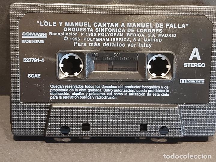 Casetes antiguos: LOLE Y MANUEL / CANTAN A MANUEL DE FALLA / MC - SMASH-1995 / IMPECABLE. - Foto 2