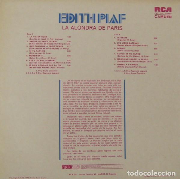 Casetes antiguos: Edith Piaf &lrm;&ndash; La Alondra De Paris - Foto 2