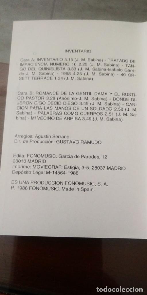 Casetes antiguos: Joaqu&iacute;n Sabina &ndash; Inventario - Foto 3