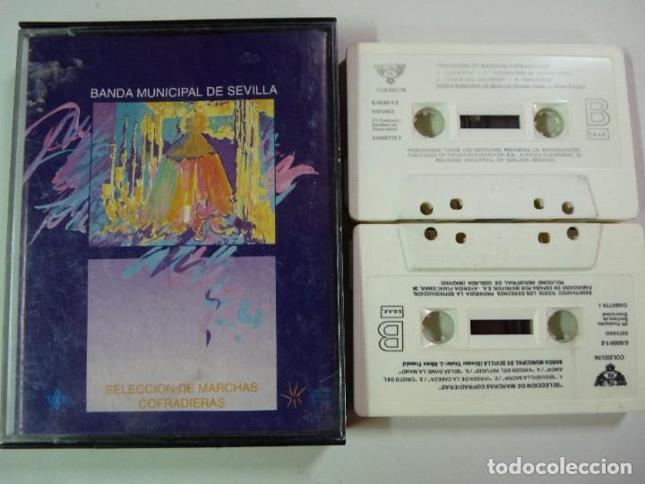 Old Cassettes: CASETE, CASSETTE DOBLE BANDA MUNICIPAL DE SEVILLA SELECCION DE MARCHAS COFRADIERAS REF: 31-55