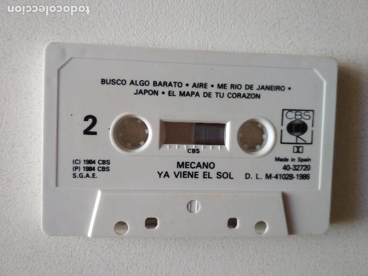 Casetes antiguos: MECANO YA VIENE EL SOL, 1986 - Foto 4