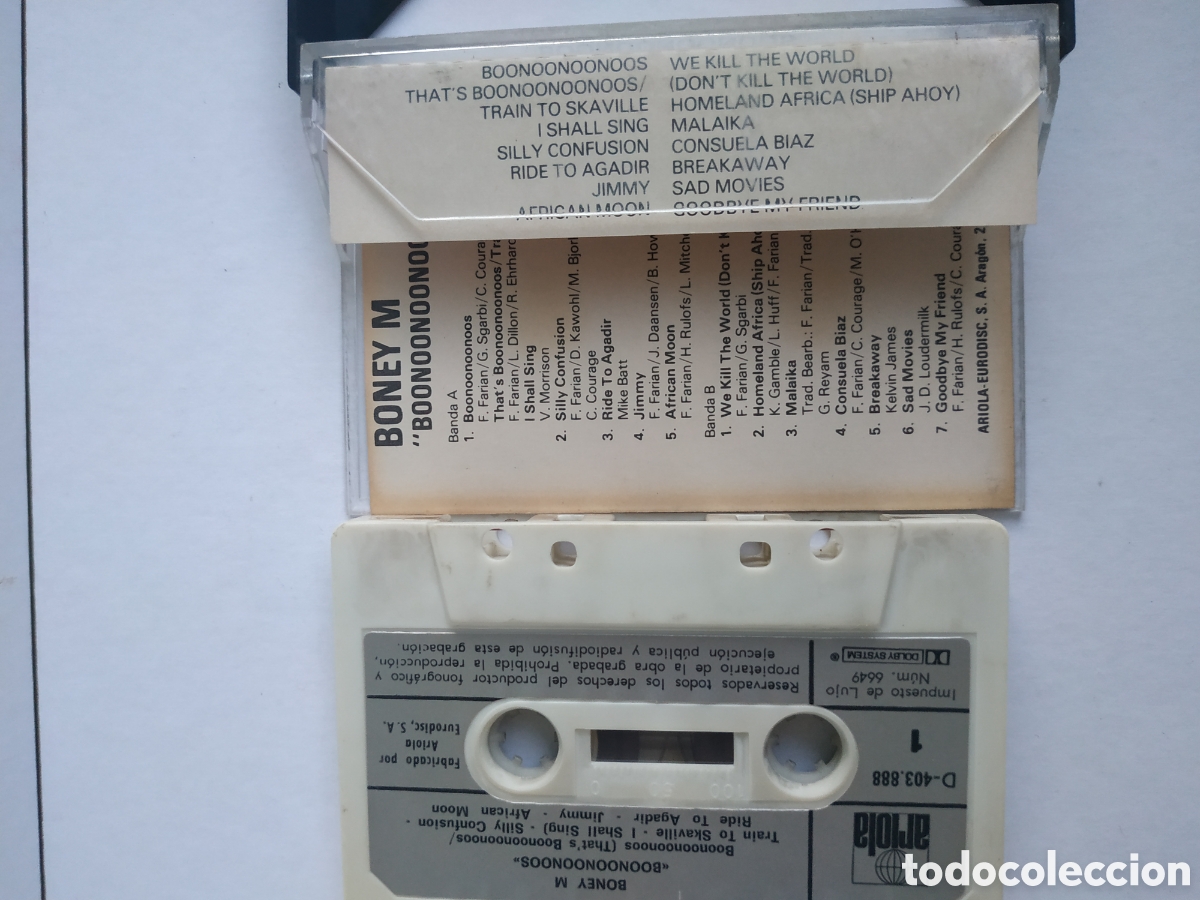 Casetes antiguos: BONEY M BOONOONOONOOS CASETE CASSETTE SPAIN - Foto 2