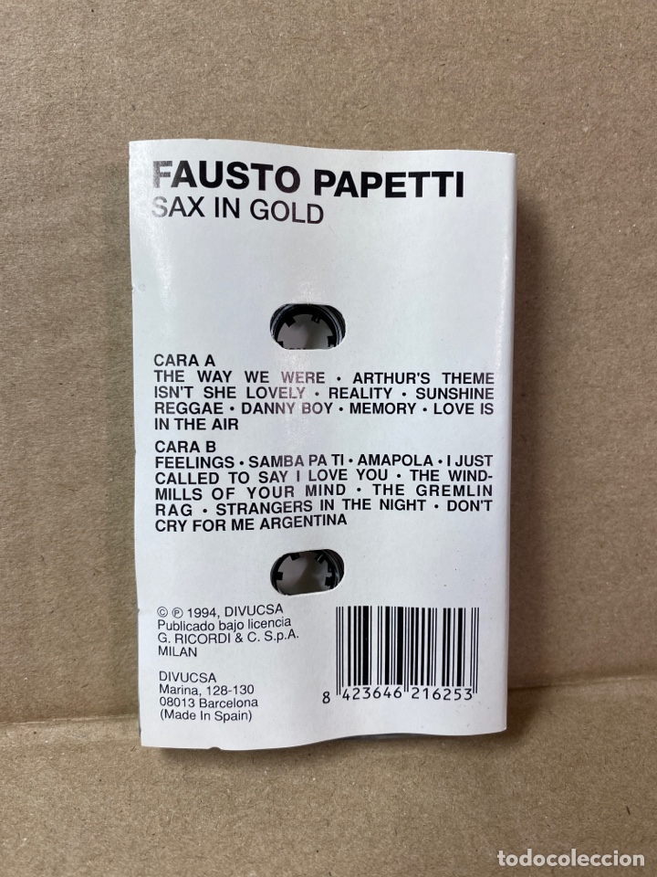 Casetes antiguos: CASSETTE FAUSTO PAPETTI, SAX IN GOLD. - Foto 2