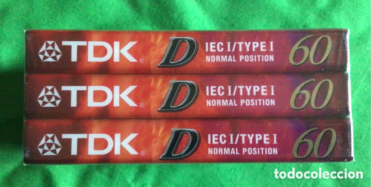 Casetes antiguos: PACK 3 CASSETTES VIRGENES TDK D60 - Foto 2