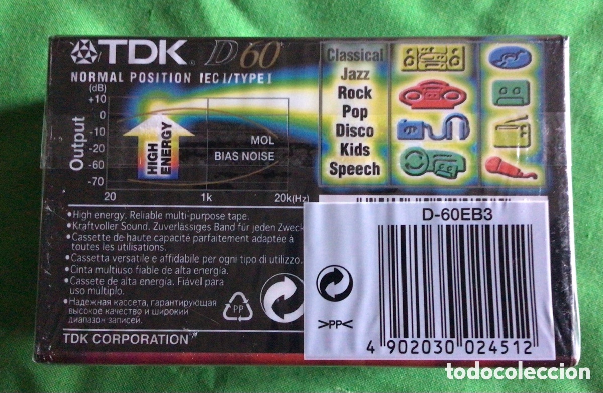 Casetes antiguos: PACK 3 CASSETTES VIRGENES TDK D60 - Foto 3