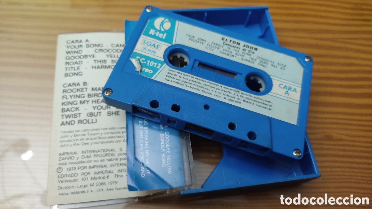 Casetes antiguos: Cinta de cassette de Elton John &rdquo; Canciones De Oro &rdquo; - Foto 3