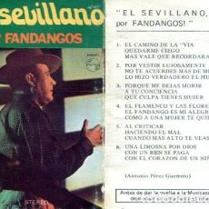 Casetes antiguos: EL SEVILLANO (POR FANDANGOS) CASETE PHILIPS 1971. Lote 376851249