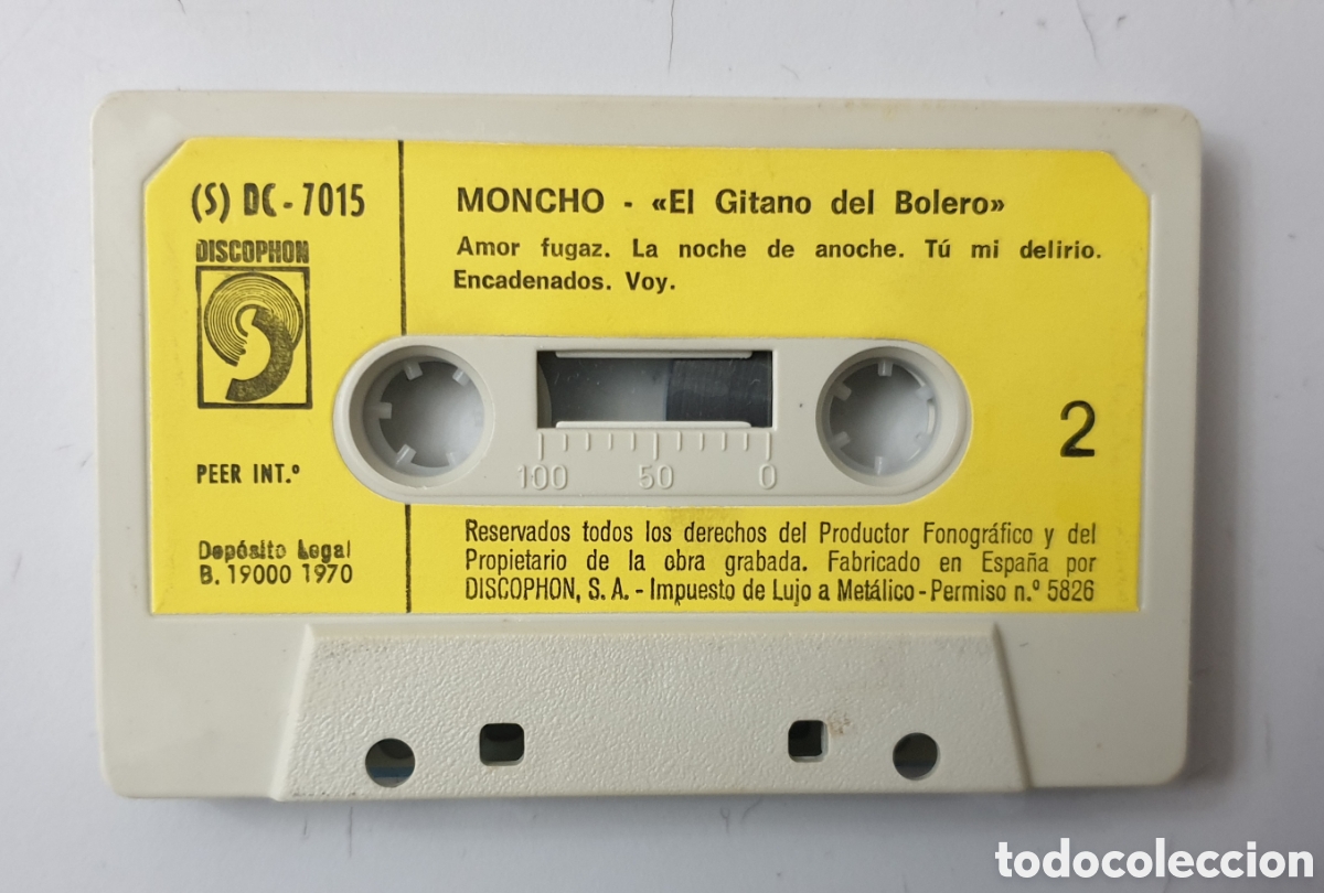 Casetes antiguos: CASSETTE MONCHO EL GITANO DEL BOLERO (Espa&ntilde;a - Discophon - 1970) - Foto 5