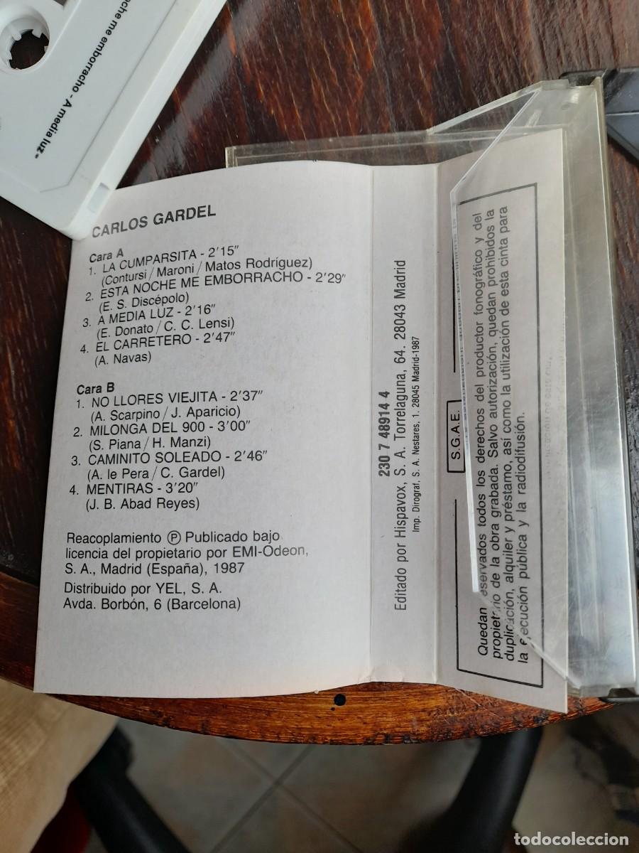 Casetes antiguos: Carlos Gardel grandes &eacute;xitos versiones originales 1987 - Foto 4
