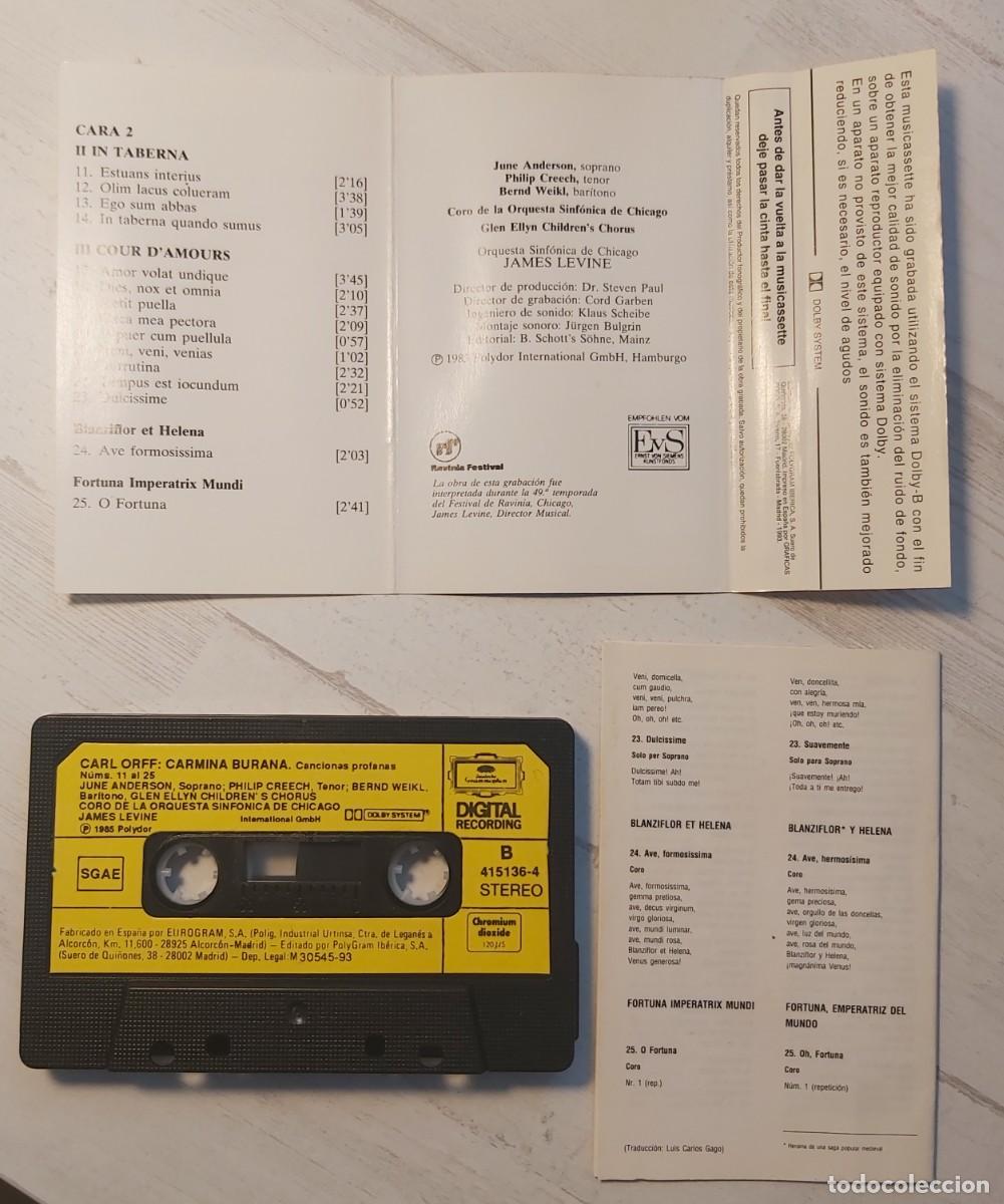 Casetes antiguos: Carmina Burana Cassette - Foto 4