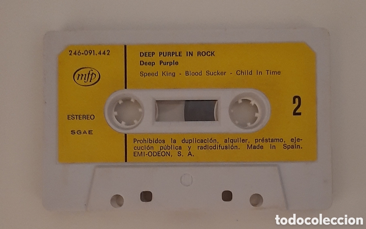 Casetes antiguos: DEEP PURPLE (IN ROCK) CASSETTE - Foto 2