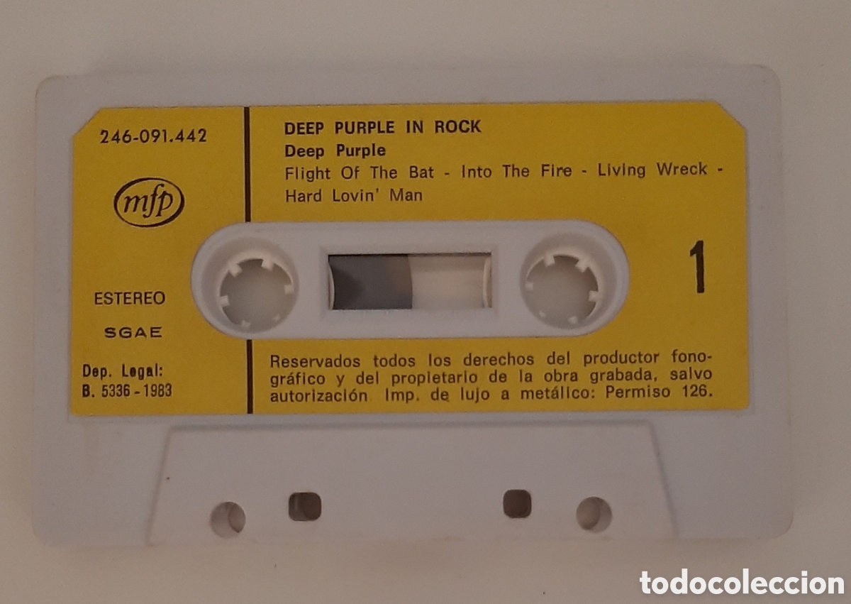 Casetes antiguos: DEEP PURPLE (IN ROCK) CASSETTE - Foto 3