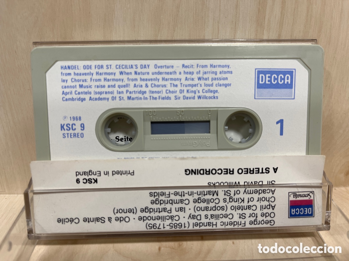 Casetes antiguos: Handel - David Willcocks &ndash; Ode For St. Cecilias Day (Cassette) - Foto 2