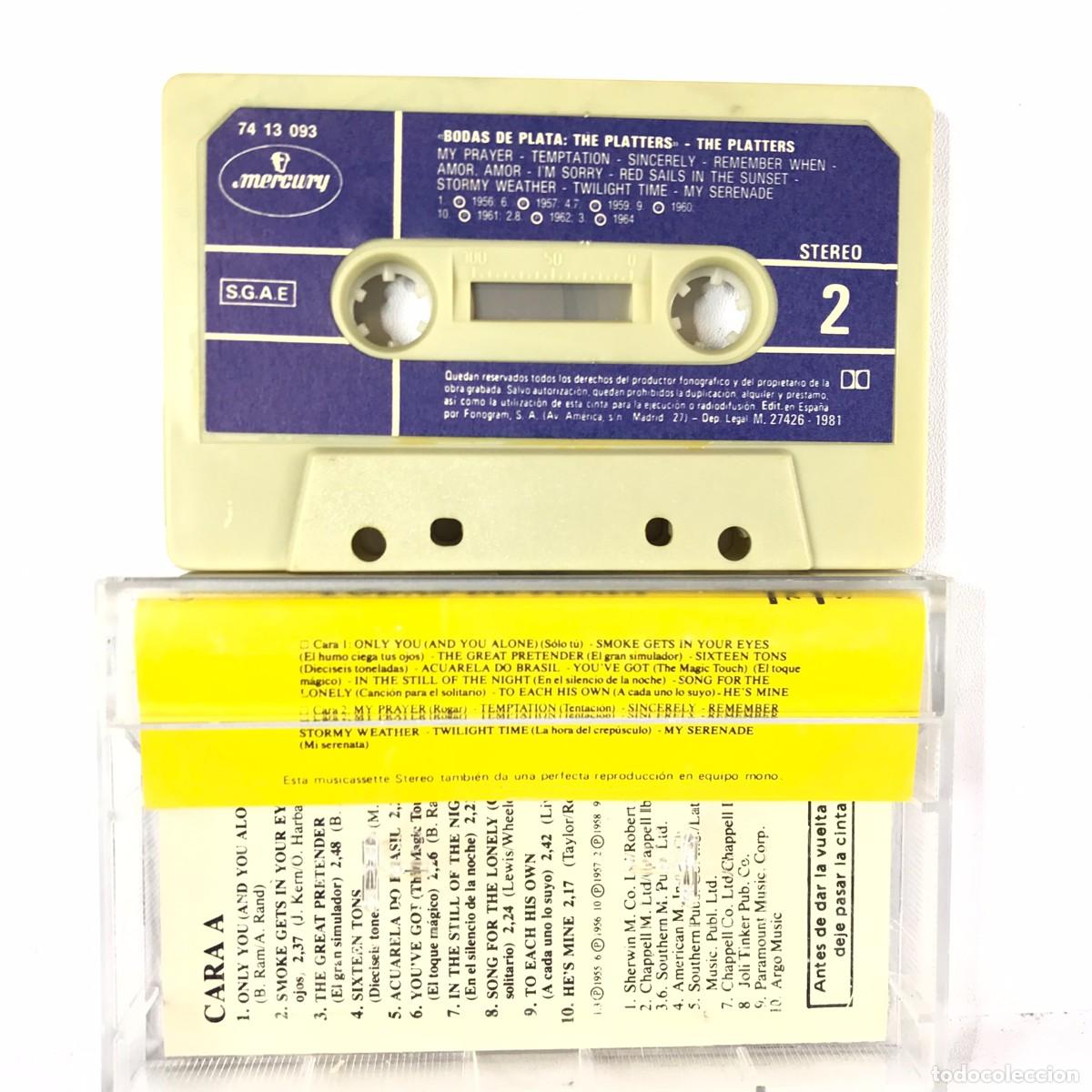 Casetes antiguos: The Platters ● Bodas De Plata ● Cassette, Compilation, Stereo - Foto 2