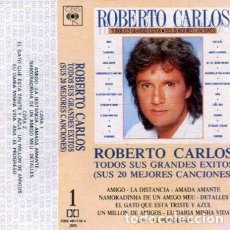 Casetes antiguos: ROBERTO CARLOS (SUS 20 MEJORES CANCIONES) VOOL.1 Y 2) 2 CASETES CBS 1988. Lote 386898759