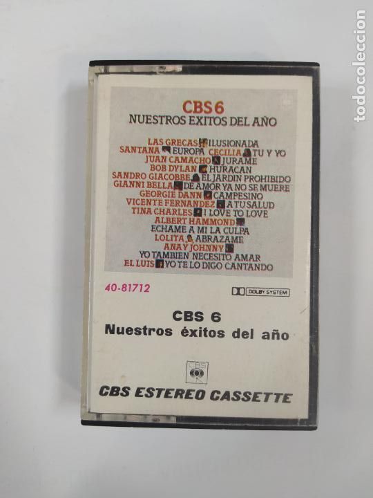 Casetes antiguos: CBS 6. NUESTROS EXITOS DEL A&Ntilde;O. CASETE. TDKCST48B - Foto 1