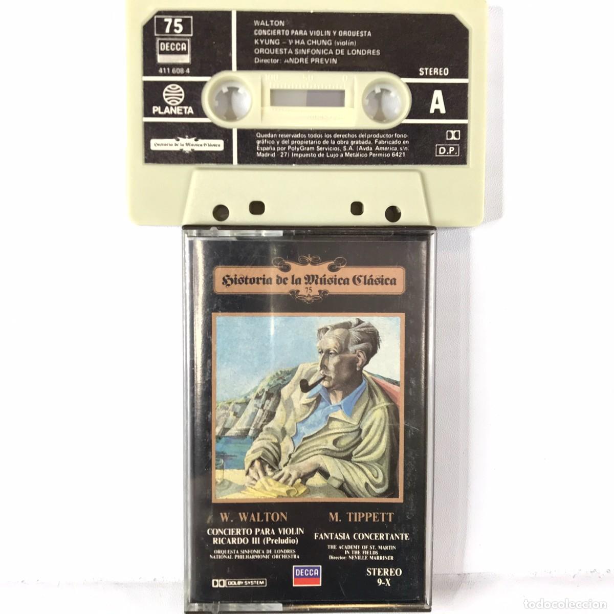 Casetes antiguos: Historia De La M&uacute;sica Cl&aacute;sica - Planeta DeAgostini ● Cassette N&ordm; 75 ● W. Walton / M. Tippett