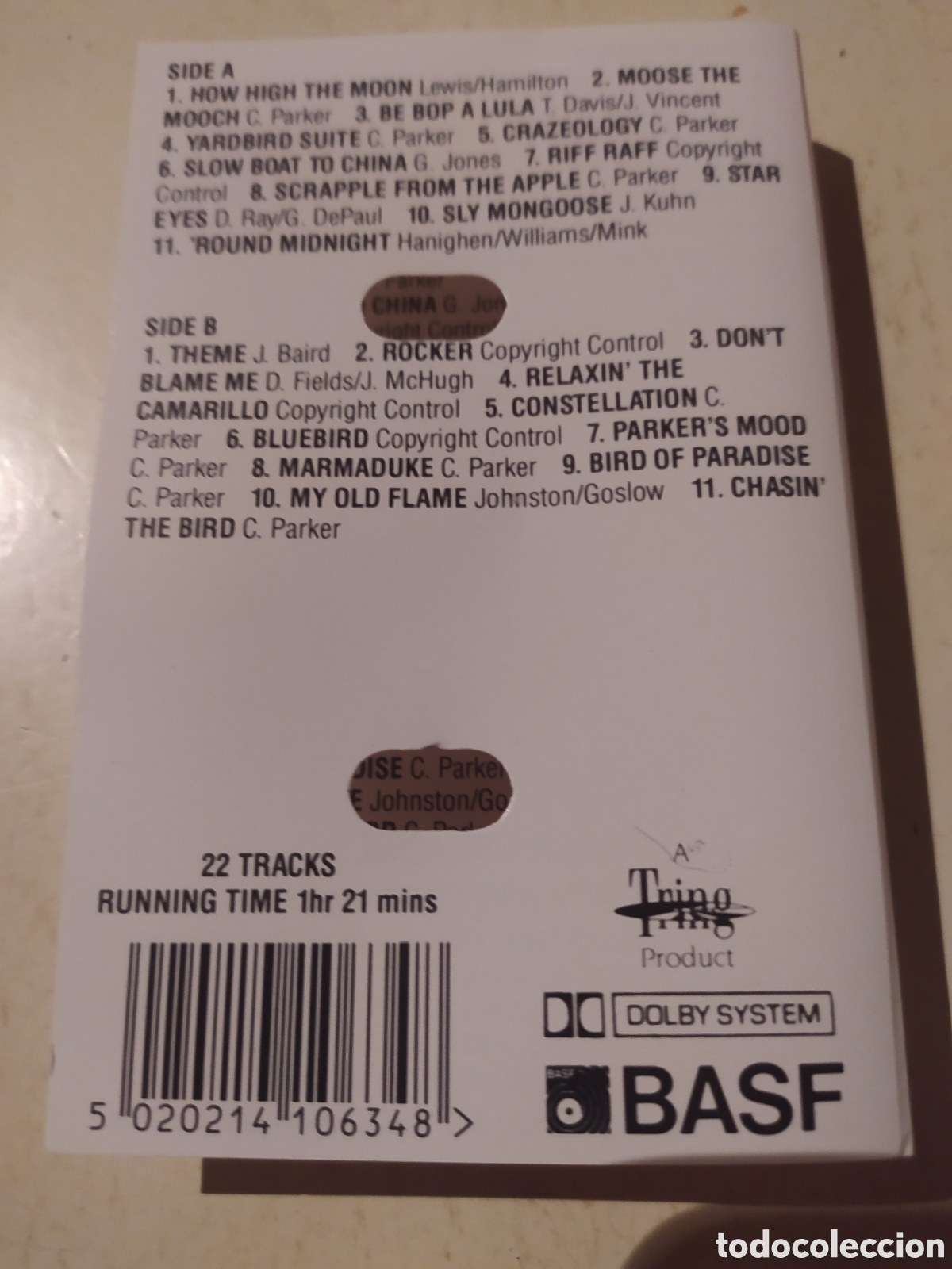 Casetes antiguos: Cassette Charlie Parker - Foto 2