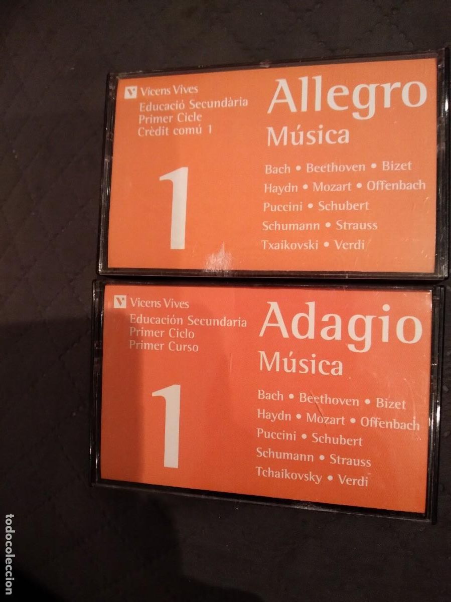 Old Cassettes: 2 casetes-Vicens Vives-Educacion Secundaria Musica-Allegro/Adagio-
