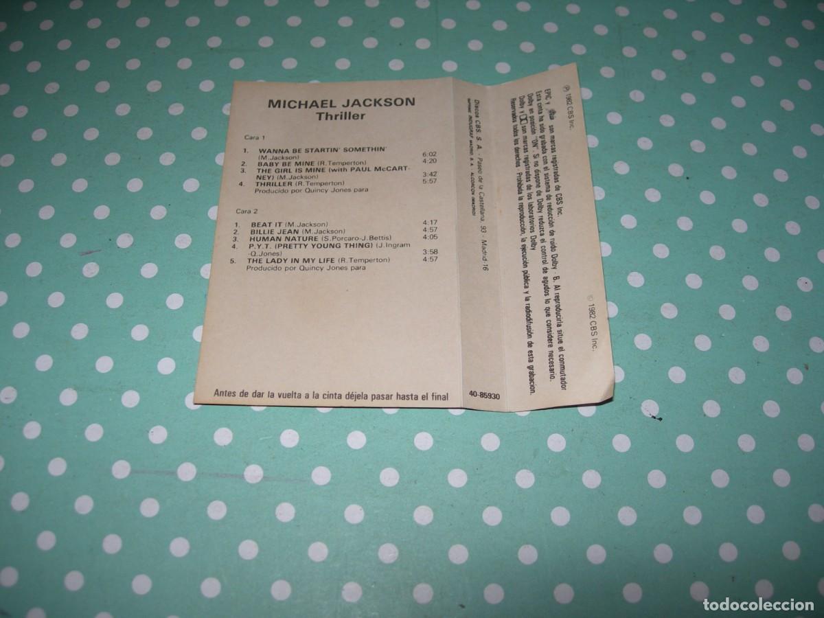 Casetes antiguos: MICHAEL JACKSON / THRILLER / CASETE / 9 TEMAS / POP - Foto 4