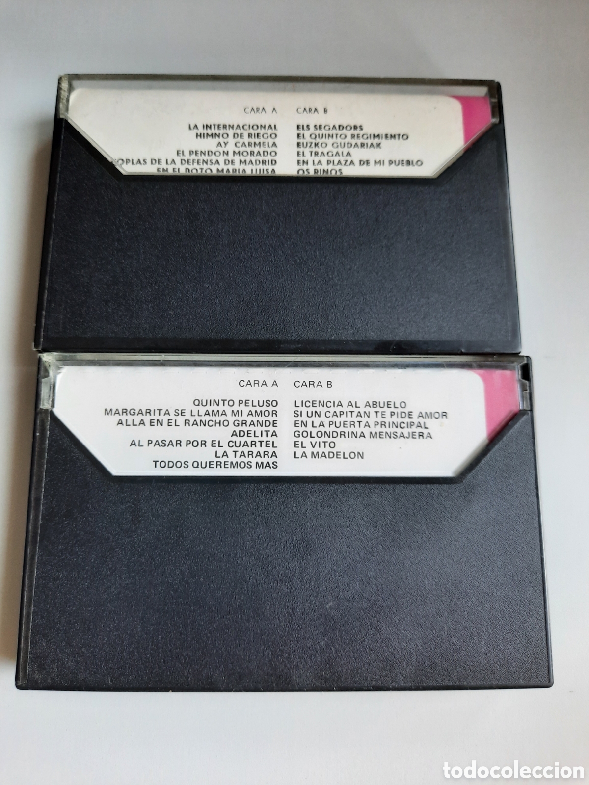 Casetes antiguos: 2 casetes Canciones de la mili y La Internacional - Foto 2